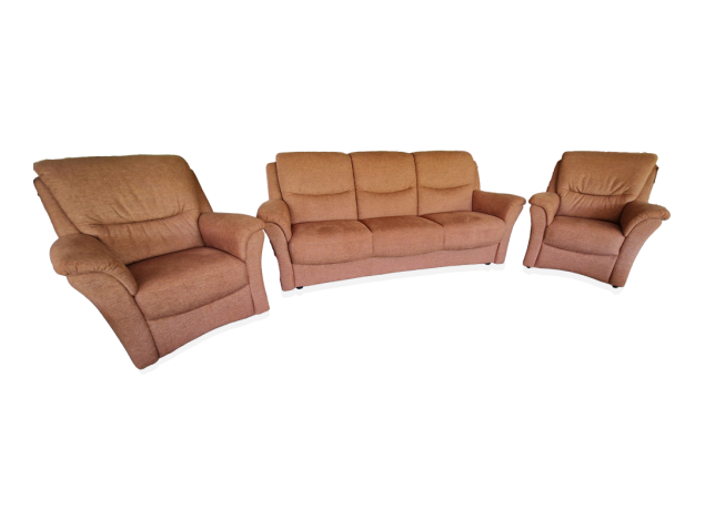 Bandscheibengerechte Klappcouch mit Bettkasten und  2 Sessel