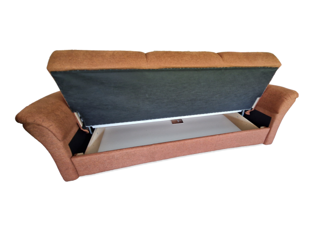Bandscheibengerechte Klappcouch mit Bettkasten und  2 Sessel