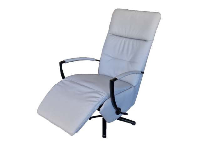 Schmaler TV Sessel in Leder mit Kopfteilraster und Gasdruckfeder