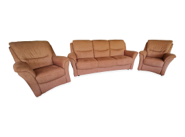 Bandscheibengerechte Klappcouch mit Bettkasten und  2 Sessel