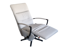 Schmaler TV Sessel in Leder mit Kopfteilraster und Gasdruckfeder